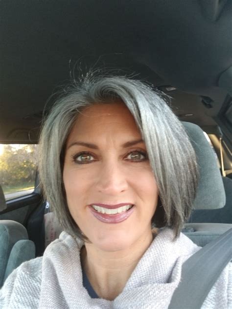 Embracing The Gray Blending Gray Hair Hair Styles Older Women