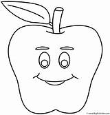 Coloring Smiley Pages Faces Apple Face Fruits Printable Vegetables Colouring School Clipart Back 100th Kids Apples Color Clip Outline Print sketch template