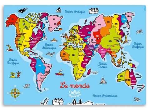 carte du monde magnetique  pcs jeu educatif puzzle carte du monde  carte du monde
