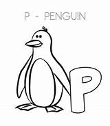 Coloring Penguin Letter Alphabet Pages Sheet Kids Through sketch template