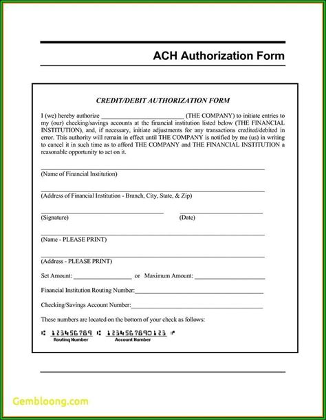 ach direct deposit authorization form form resume examples nvzmwywe