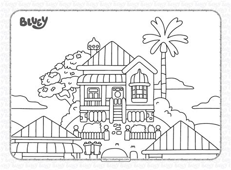 bluey house coloring sheets