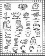 Coloring Food Pages Breakfast Kids Menu Color Printable Books Items Rocks Sheet English Cute Kitchen Recipes Cat Dover Colorng Pizza sketch template