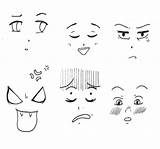 Expressions Facial Manga Justcolor Coloring Pages Anime sketch template