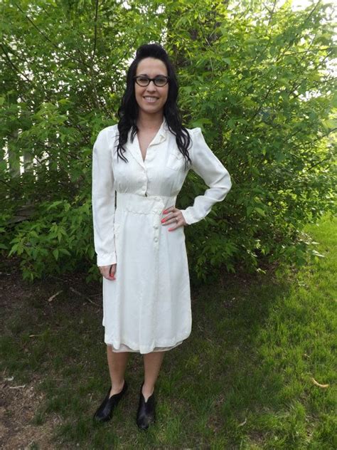 Vintage Nurse Uniform 40s As Is Dress Off White Ivory Long