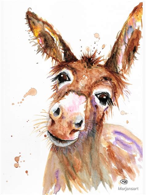 cute donkey face canvas print  sale  marjansart redbubble