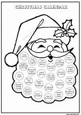 Advent Calendar Coloring Pages Printable Colouring Color Getcolorings sketch template