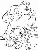 Mike Sally Monsters Coloring Pages Inc Monster Boo Looking Baby Raskrasil sketch template