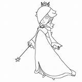 Rosalina Coloring Princess Pages Mario Super Visit sketch template