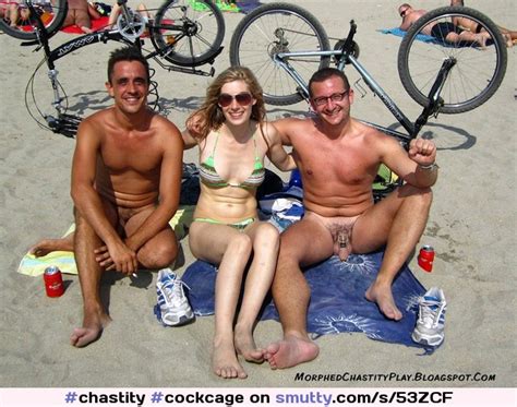 Chastity Cockcage Cuckold Public Beach