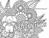 Coloring Pages Stress Relief Adults Printable Word Swear Creative sketch template
