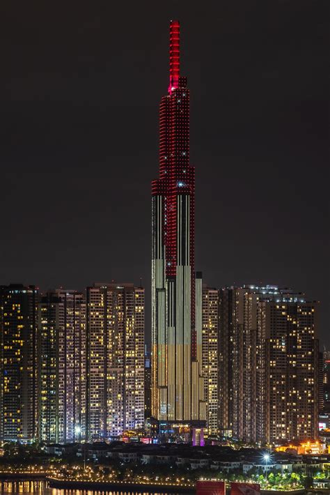 vinhomes landmark   night skyscraper architecture city lights