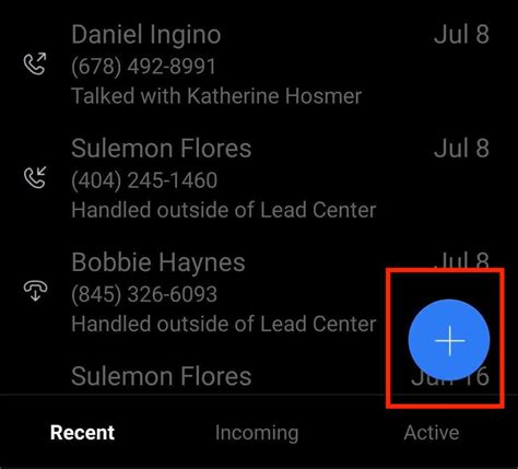 placing calls   lead center mobile app callrail  center