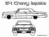 Coloring Pages Car Chevrolet Chevy Muscle 1964 Impala Cars Clipart Camaro Dodge American Old Charger Print Colouring Yescoloring Lowrider Color sketch template