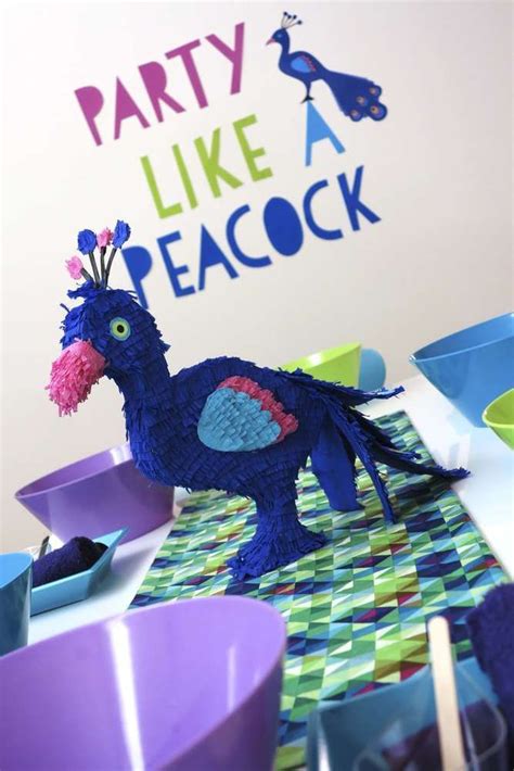fun decorations   peacock spa birthday party   party ideas