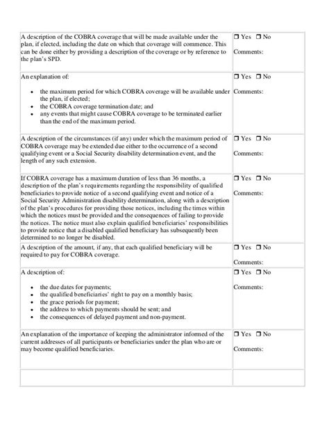 cobra qualifying event notice checklist
