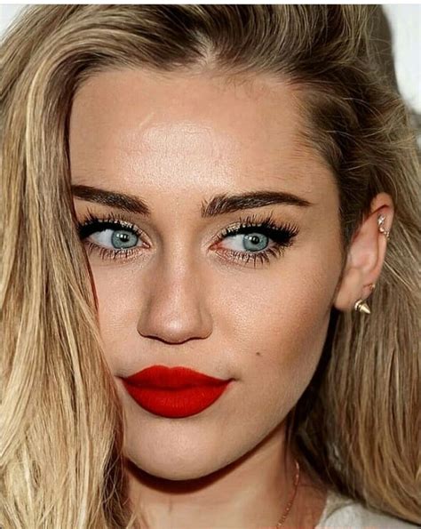 pin by megan bosley on miley cyrus red lipstick makeup blonde miley