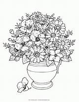 Coloring Pages Flowers Flower Complex Vase Kids Color Fun Print Adult Coloringhome Develop Recognition Creativity Ages Skills Focus Motor Way sketch template