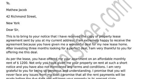 house rent contract sample letter lease renewal agreement