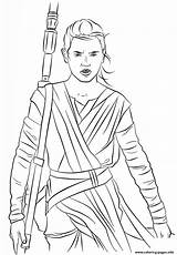 Rey Coloring Awakens Force Wars Star Pages Episode Vii Printable Colouring Book Color Super Drawing Cartoon Choose Board sketch template