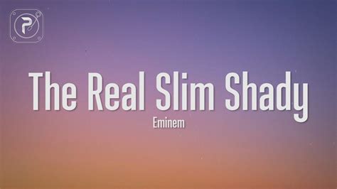 The Real Slim Shady Eminem Lyrics Youtube In 2021 The Real Slim