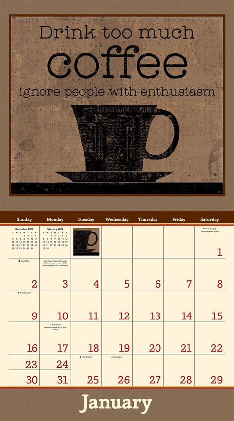 Coffee 2022 Deluxe Wall Calendar - Book Summary & Video