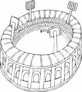 Football Coloring Pages Stadium Field Getcolorings Color Getdrawings sketch template