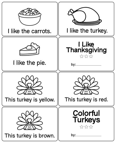 printable thanksgiving books  kindergarten