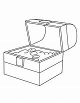 Treasure Chest Coloring Pages Library Clipart Draw Open Easy sketch template