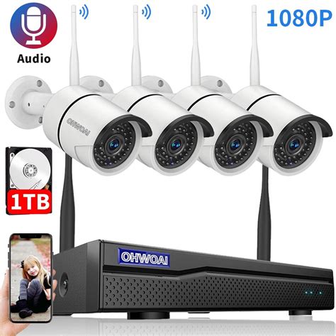 wireless security camera systemohwoai home surveillance cameras system ch nvr  pcs indoor