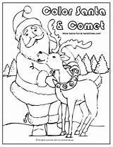 Comet Coloring Santa Reindeer Pages Printable Getcolorings Site Christmas sketch template