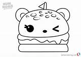 Coloring Burger Num Noms Melty Pages Printable Series Adults Kids sketch template