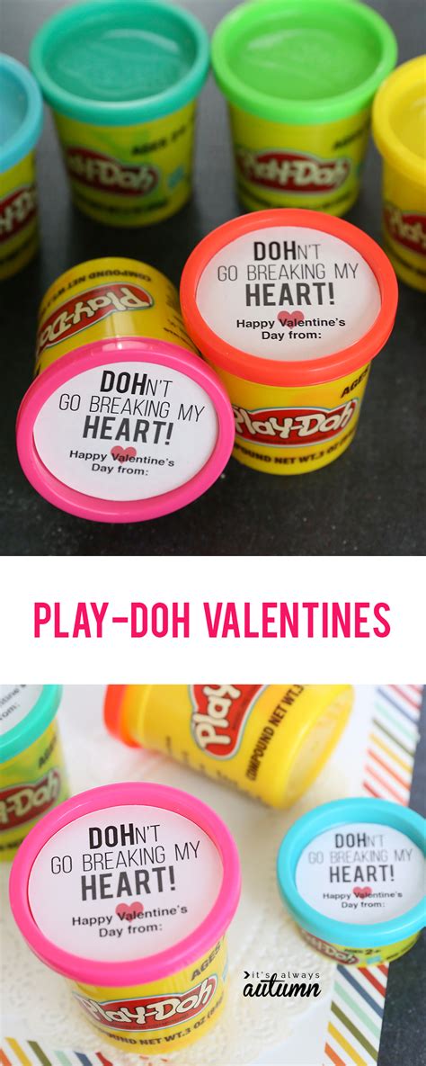 play doh valentines printable classroom valentine idea