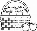 Apple Printable Coloring Pages Clipart Basket Getcolorings sketch template