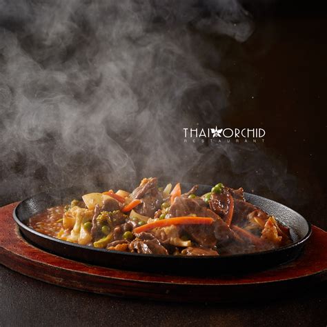 sizzling beef thai orchid restaurant