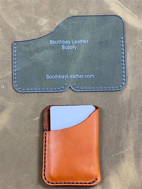 minimalist card wallet leather template pattern vertical etsy