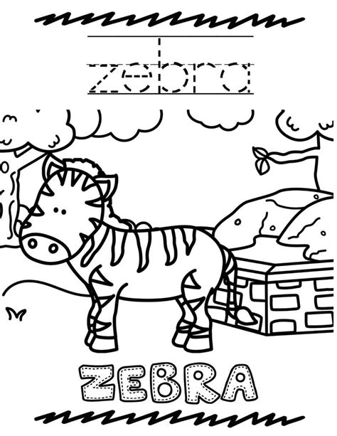 printable zoo animal coloring book  kids zoo animal coloring