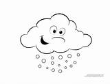 Weather Coloring Pages Snowing Featuring Cloud sketch template