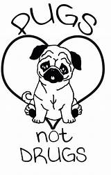 Drugs Pugs Decal Stickers sketch template