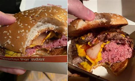 mcdonalds customer finds quarter pounder burger  raw  queensland restaurant daily mail