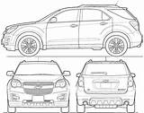 Equinox Blueprints Chevrolet Suv Blueprint 2010 Car 3d Modeling Getoutlines sketch template