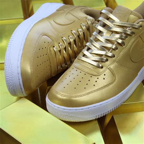 gold nike air force  custom sneakers theshoecosmetics