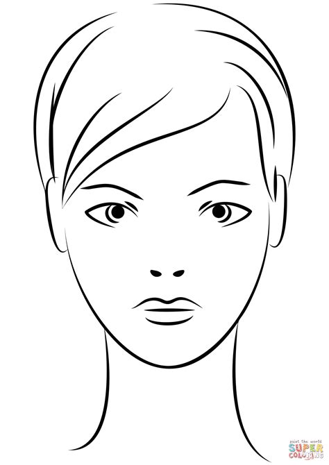 young woman face coloring page  printable coloring pages