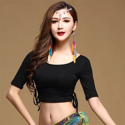2017 hot lady belly dance top 1piece modal 4colors stage party fashion
