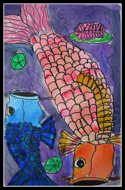 marymaking colorful koi fish