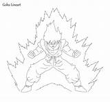 Goku Coloring Pages Kaioken Mobile Lineart Template sketch template