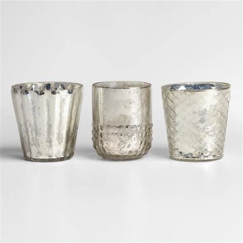 silver mercury glass votive candleholders set of 3 v1 mercury