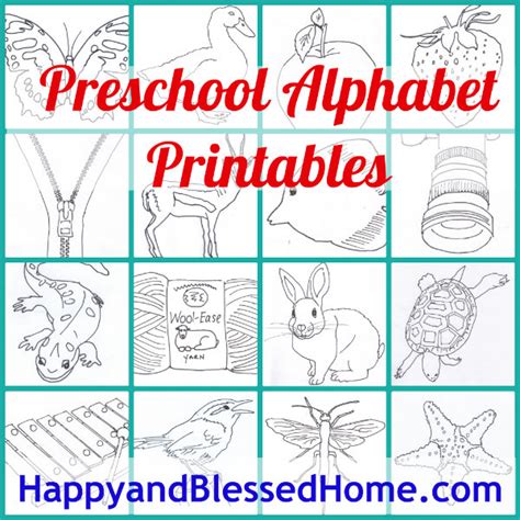 preschool alphabet printables happy  blessed home