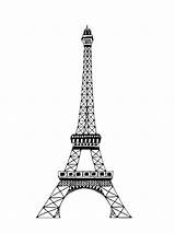 Eiffel Coloring Tower Silhouette Famous Doghousemusic sketch template