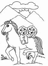 Coloriage Perros Caballo Cheval Cavalo Cachorrinhos Carregando Dibujosonline Pies Tudodesenhos Faithful Malowanki Pintar sketch template